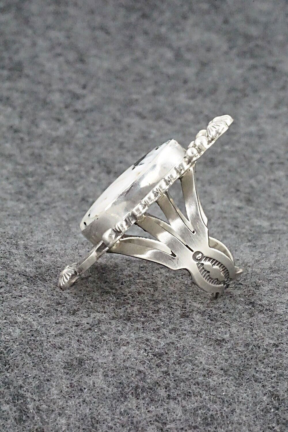White Buffalo & Sterling Silver Ring - Tom Lewis - Size 8