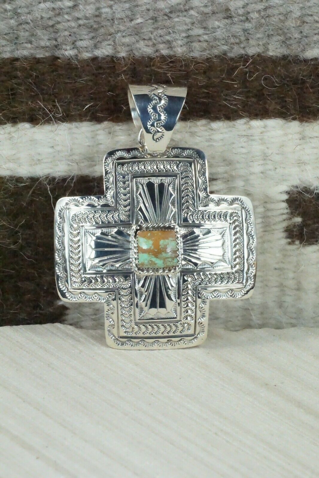 Turquoise & Sterling Silver Pendant - Nate Begay