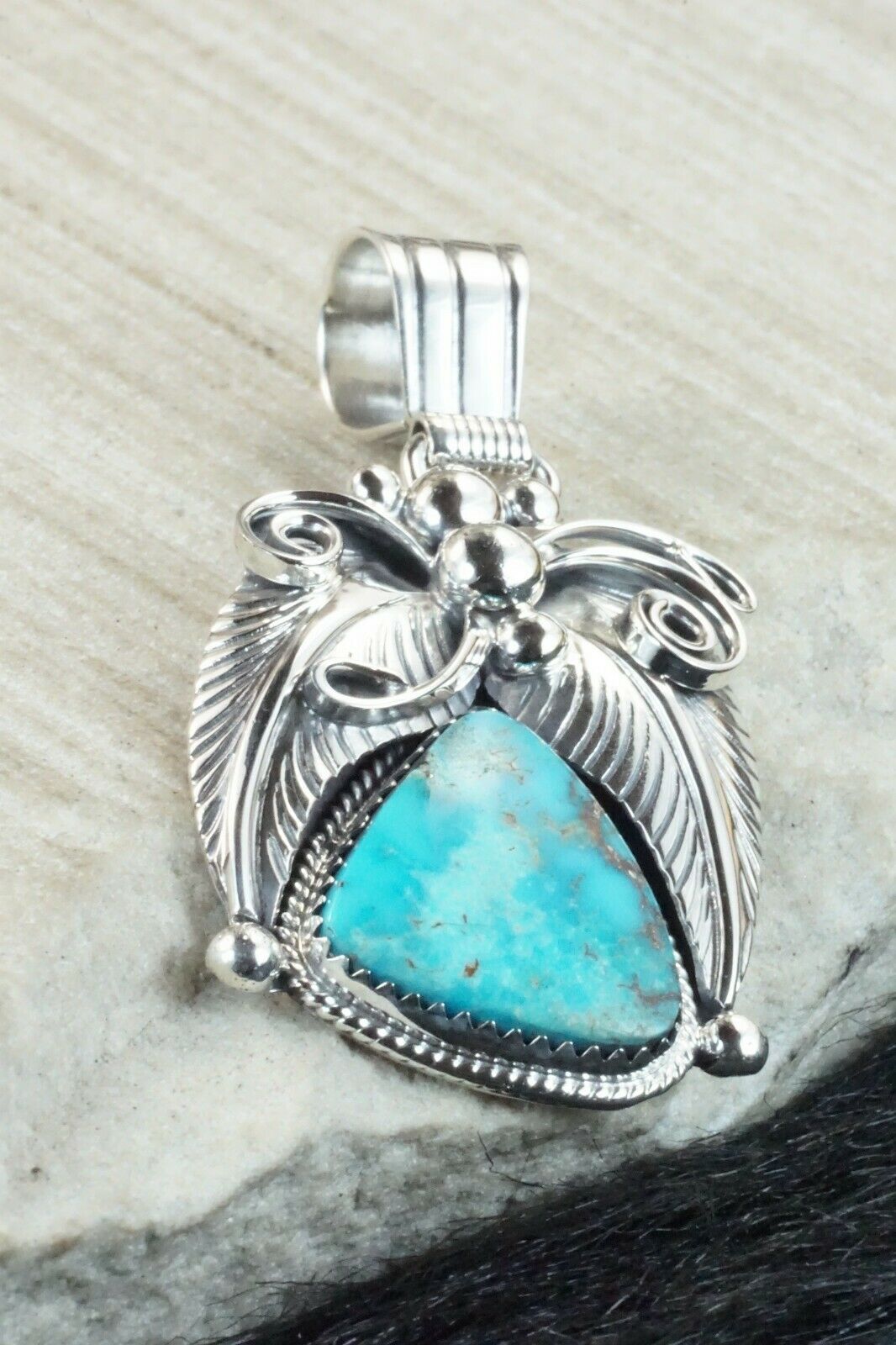 Turquoise & Sterling Silver Pendant - Davey Morgan