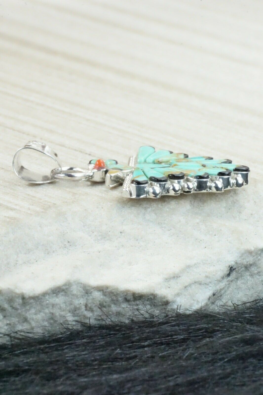 Turquoise & Sterling Silver Pendant - Michelle Peina