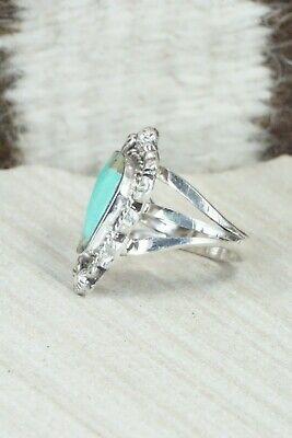 Turquoise and Sterling Silver Ring - Andrew Vandever - Size 7.75 - High Lonesome Trading
