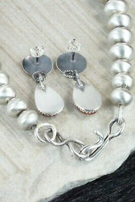 Spiny Oyster & Sterling Silver Squash Blossom and Earrings - Selina Warner