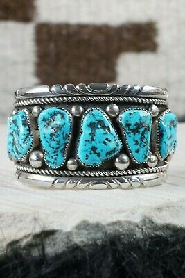 Zuni Turquoise and Sterling Silver Bracelet - Robert Leekya - High Lonesome Trading