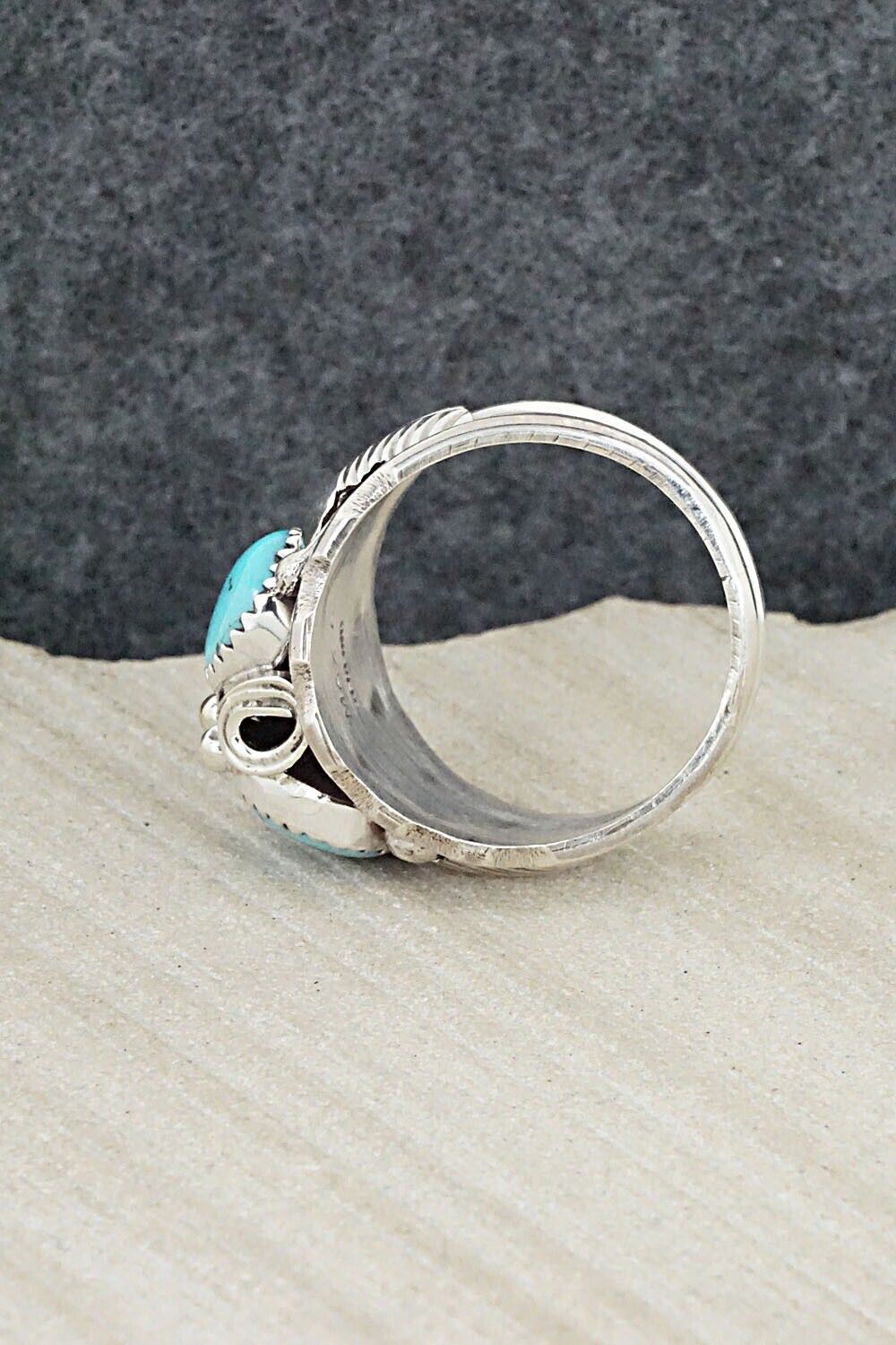 Turquoise & Sterling Silver Ring - Max Calladitto - Size 11.75