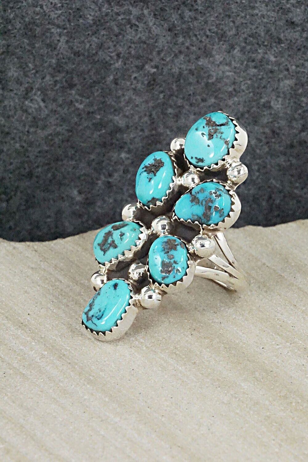 Turquoise Sterling Silver Ring - Roberta Begay - Size 7