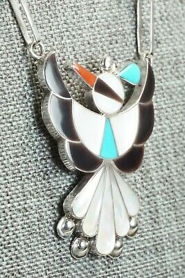 Multi Stone & Sterling Silver Inlay Necklace and Earrings Set - Leavus Ahiyite