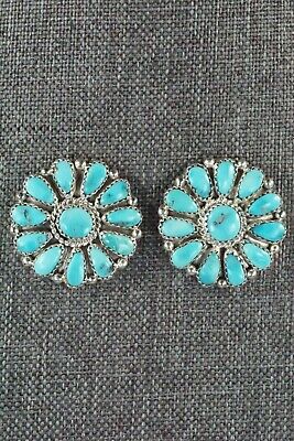 Turquoise & Sterling Silver Earrings - Justina Wilson