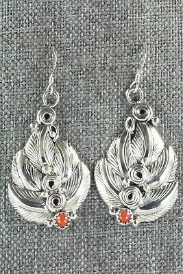 Coral & Sterling Silver Earrings - Darrell Morgan