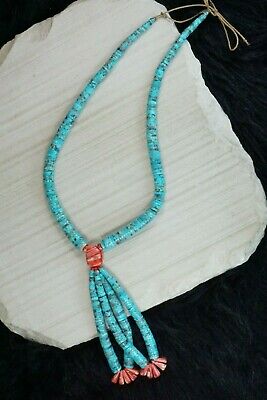 Turquoise & Spiny Oyster Necklace - Lupe Lovato