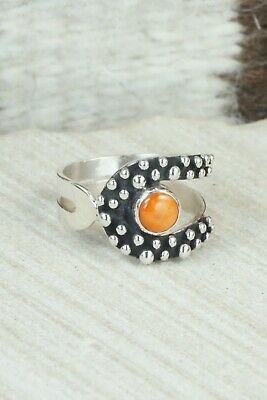 Spiny Oyster & Sterling Silver Ring - Raymond Coriz - Size 9.5