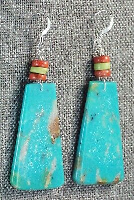 Turquoise & Sterling Silver Earrings - Lupe Lovato