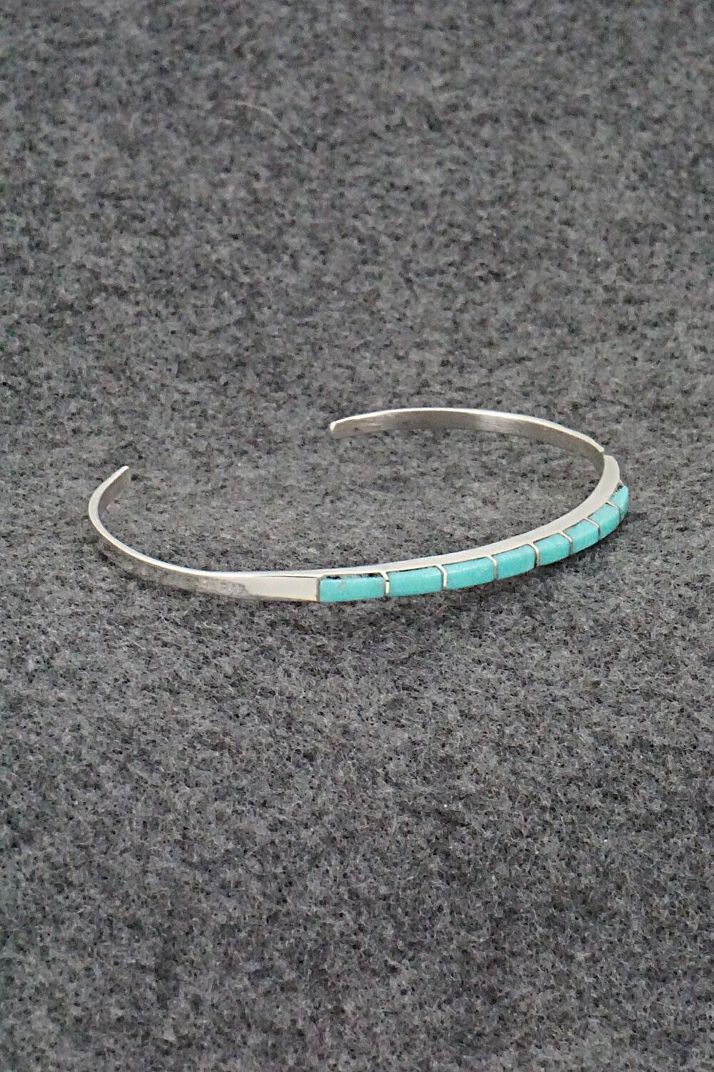 Turquoise & Sterling Silver Inlay Bracelet - Jeanette Chavez