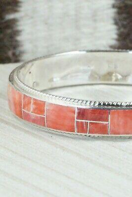 Spiny Oyster & Sterling Silver Bangle Bracelet - Ricky Booqua - High Lonesome Trading