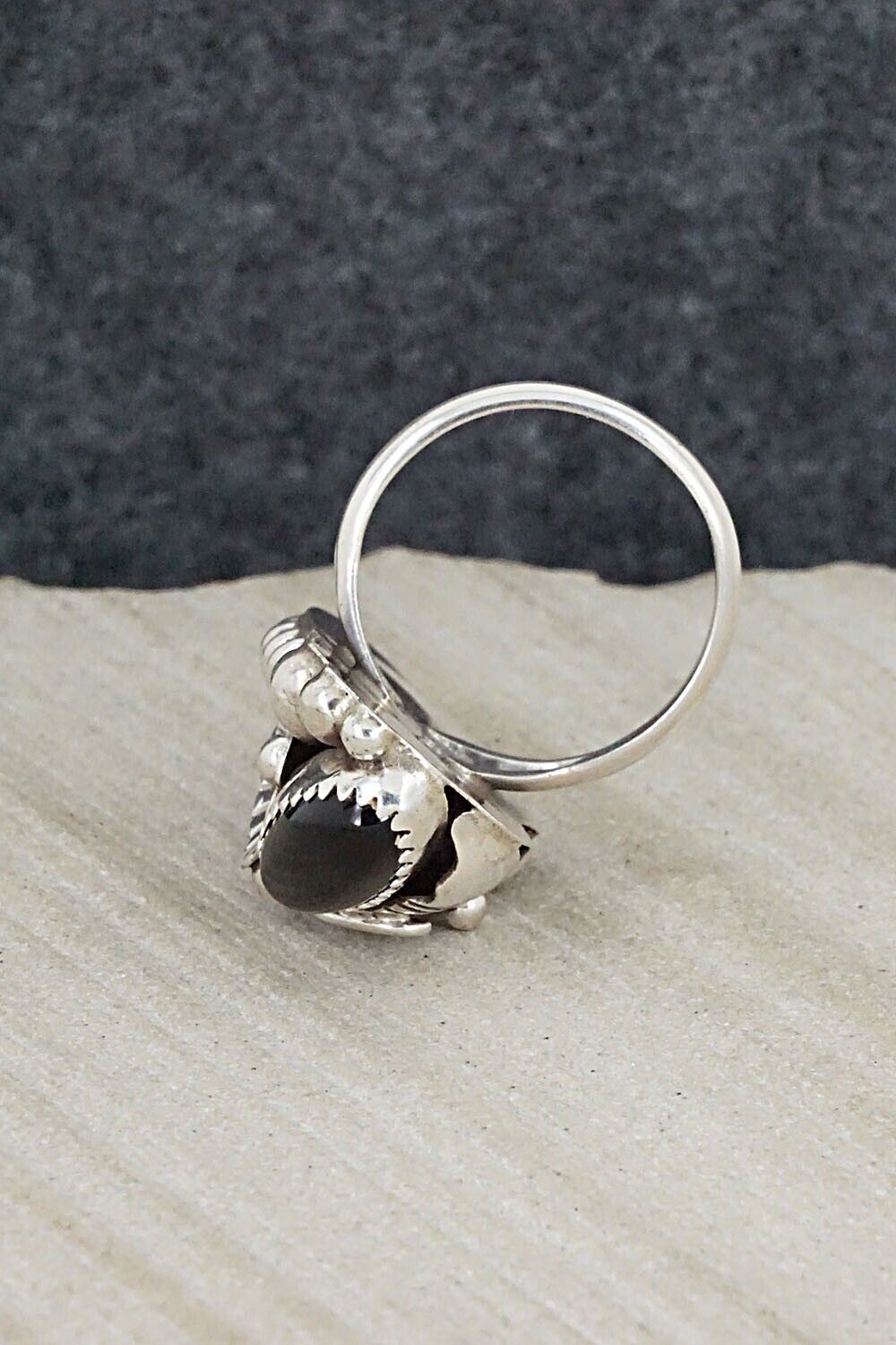 Onyx & Sterling Silver Ring - Max Calladitto - Size 6