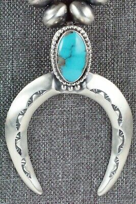 Turquoise & Sterling Silver Squash Blossom Necklace - Jan Mariano