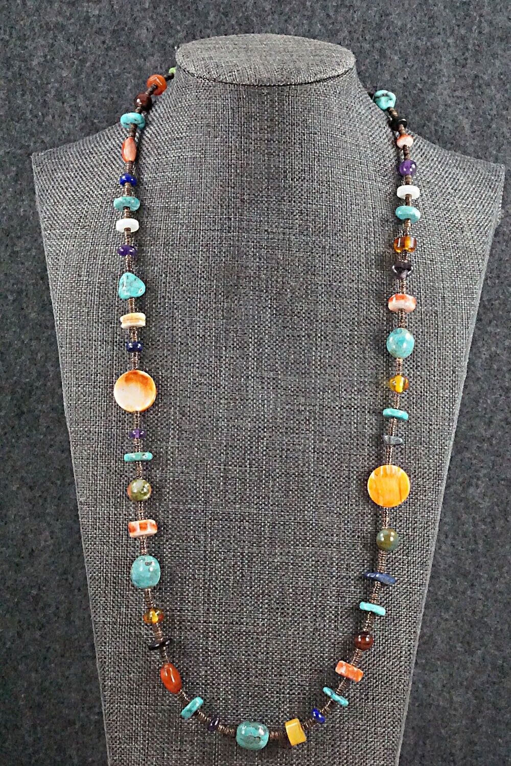 Multi Stone and Sterling Silver Necklace - Helen Tsosie