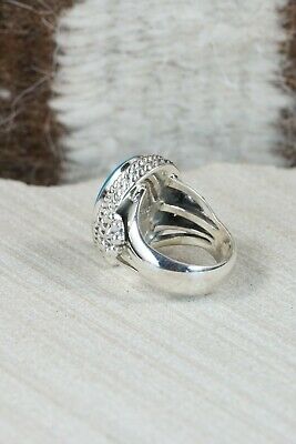 Navajo Turquoise & Sterling Silver Ring - Sheena Jack - Size 4.75