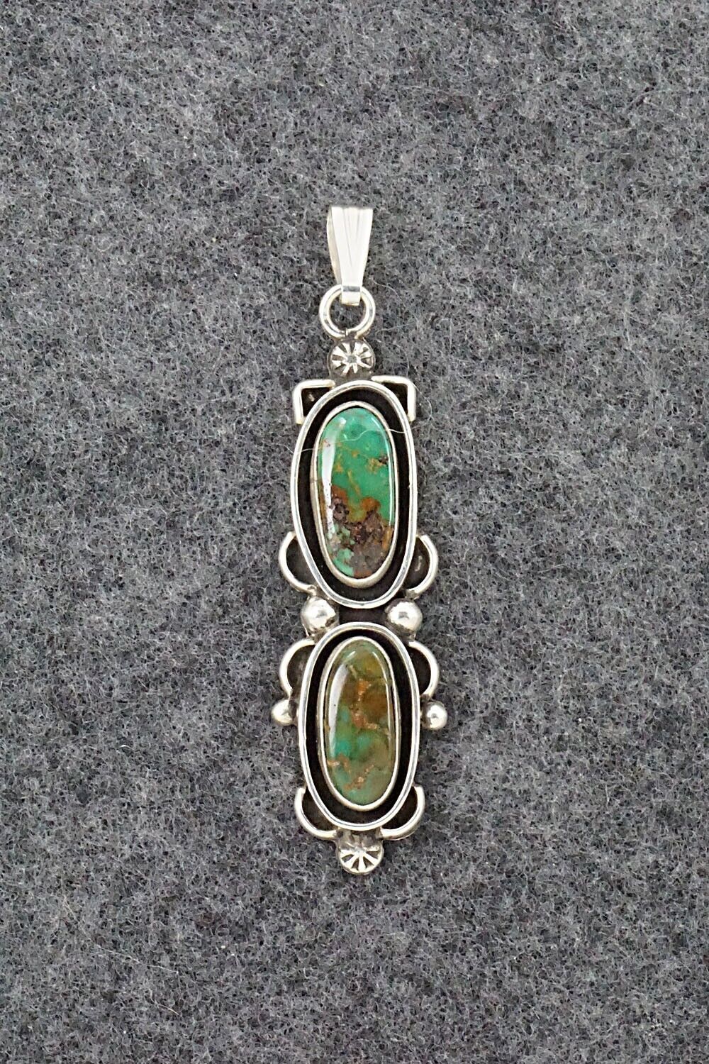 Turquoise & Sterling Silver Pendant - Roger Lewis