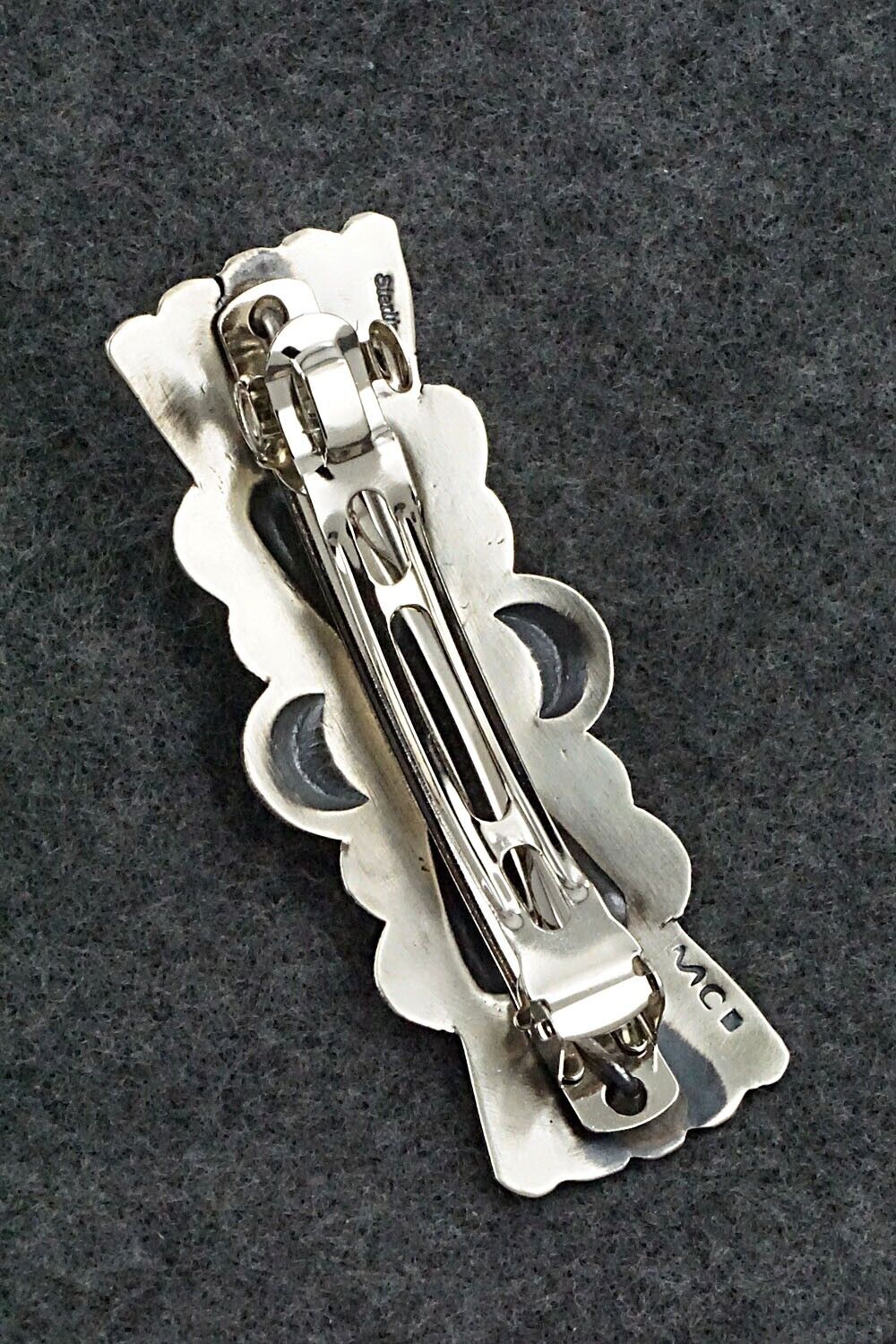 Turquoise & Sterling Silver Hair Barrette - Martha Cayatineto