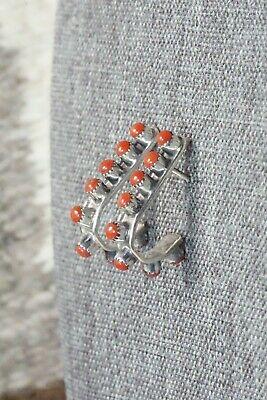 Coral & Sterling Silver Earrings - Rena Laate - High Lonesome Trading