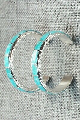 Turquoise & Sterling Silver Earrings - Malcolm Chavez