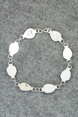 Turquoise & Sterling Silver Link Bracelet - Leta Parker