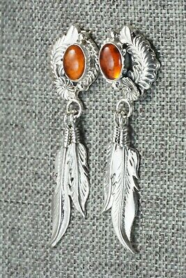 Amber & Sterling Silver Earrings - Annie Spencer