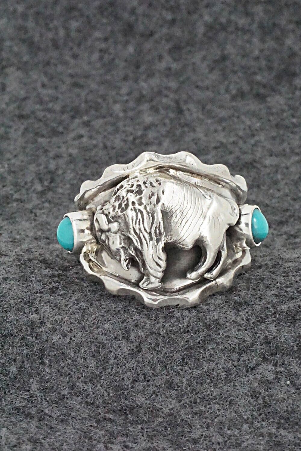 Turquoise & Sterling Silver Ring - Genevieve Francisco - Size 11