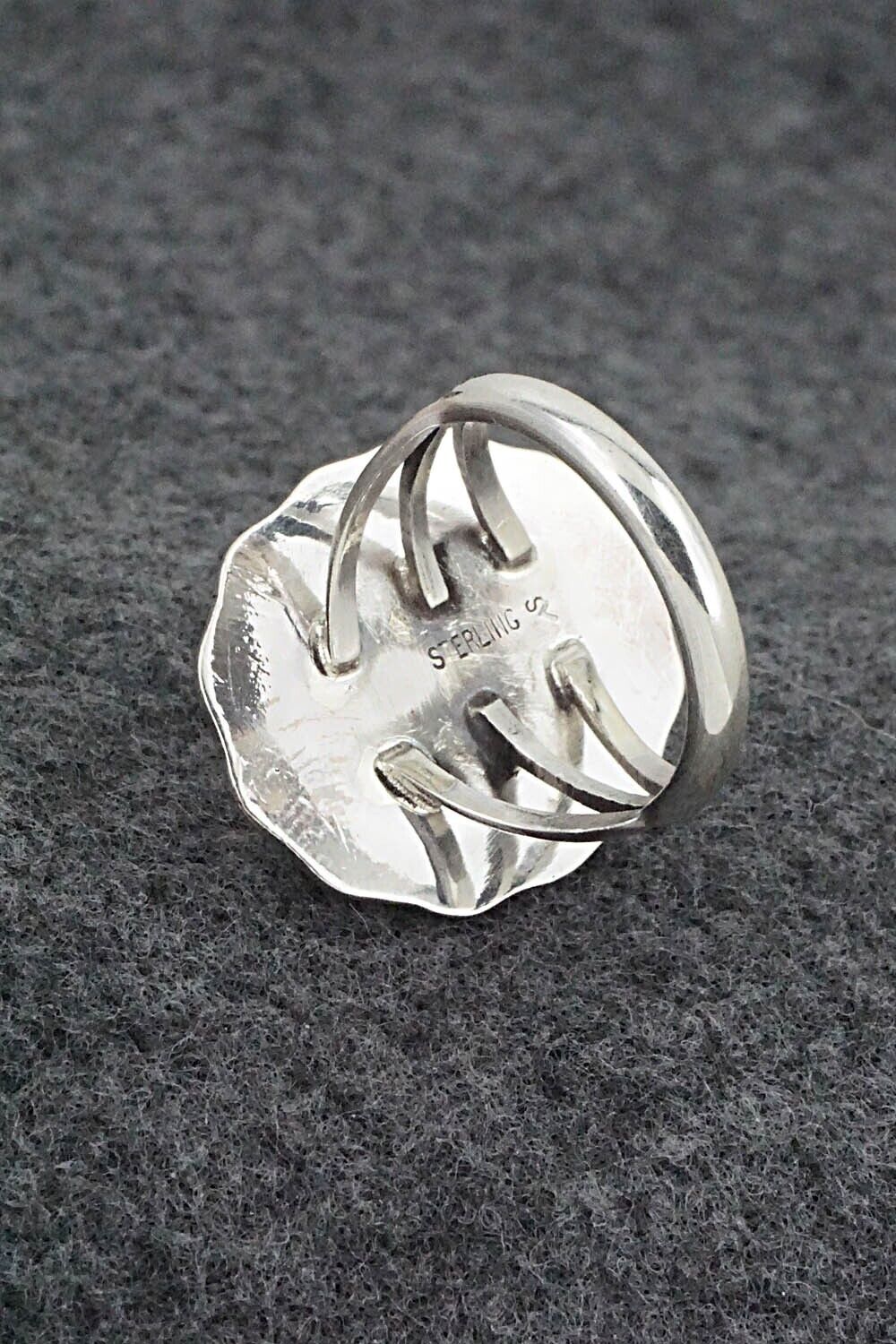 White Buffalo & Sterling Silver Ring - Samuel Yellowhair - Size 8.75