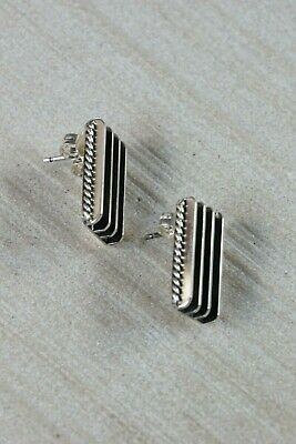 Navajo Sterling Silver Earrings - Johnson Yazzie - High Lonesome Trading