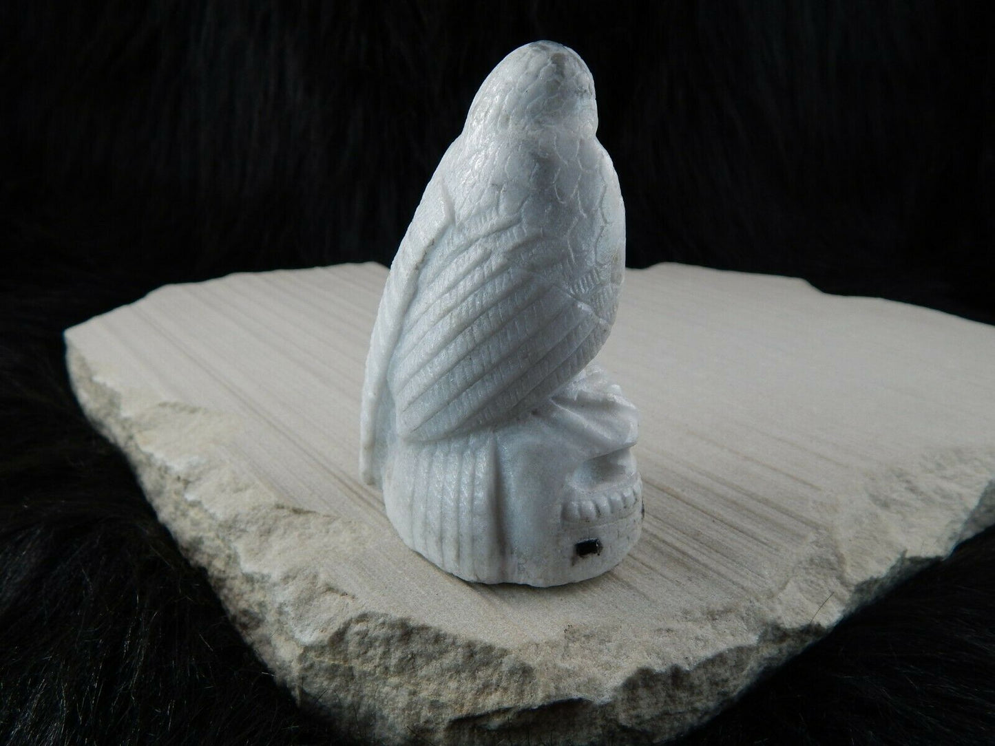 Owl Zuni Fetish Carving - Derrick Kaamasee - High Lonesome Trading