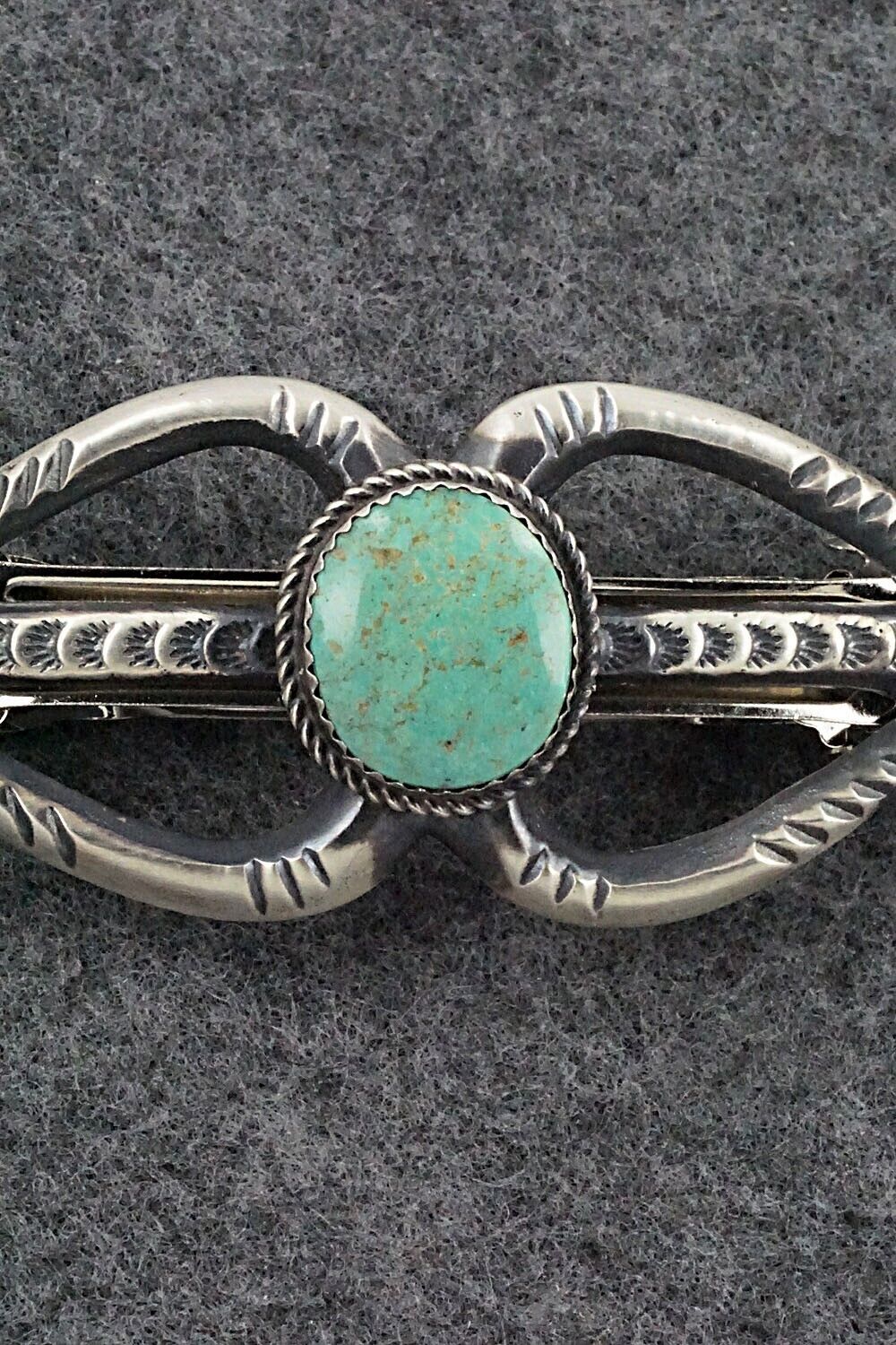 Turquoise & Sterling Silver Hair Barrette - Martha Cayatineto