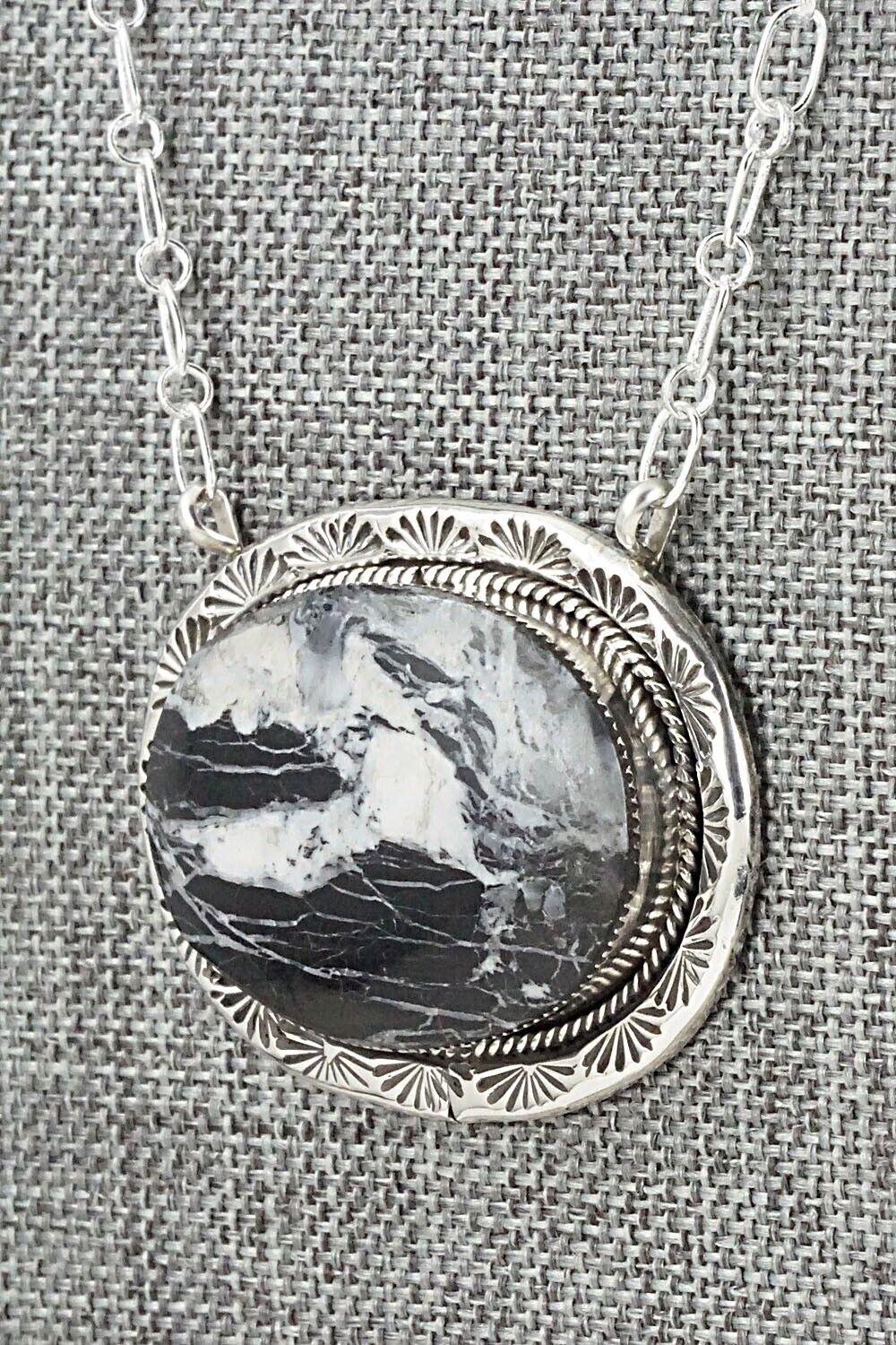 White Buffalo & Sterling Silver Necklace - Angela Ross