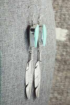 Turquoise & Sterling Silver Feather Earrings - Ben Begay