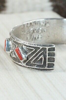 Coral & Sterling Silver Bracelet - Delbert Arviso
