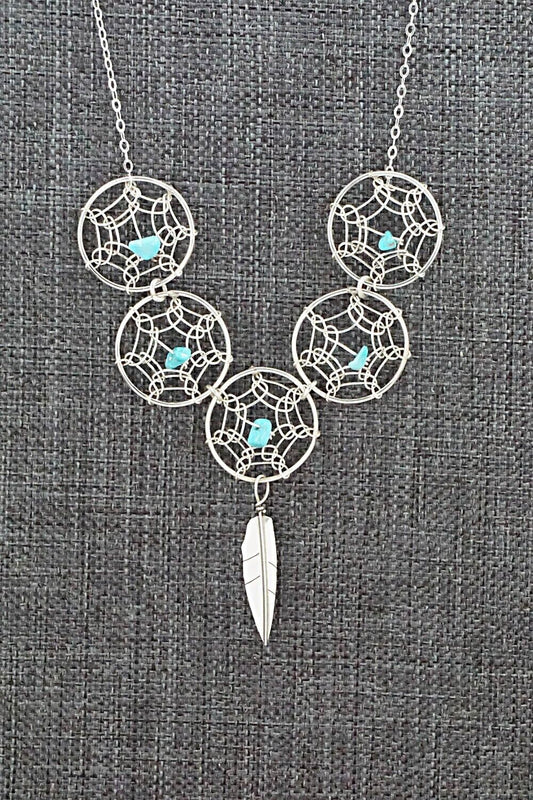 Turquoise & Sterling Silver Necklace - Lorenzo Arviso Jr.