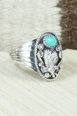 Turquoise & Sterling Silver Ring - Jeanette Saunders - Size 14