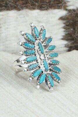 Turquoise & Sterling Silver Ring - Nathaniel Nez - Size 8 - High Lonesome Trading
