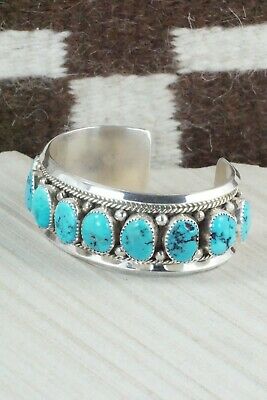 Turquoise & Sterling Silver Bracelet - Leslie Nez