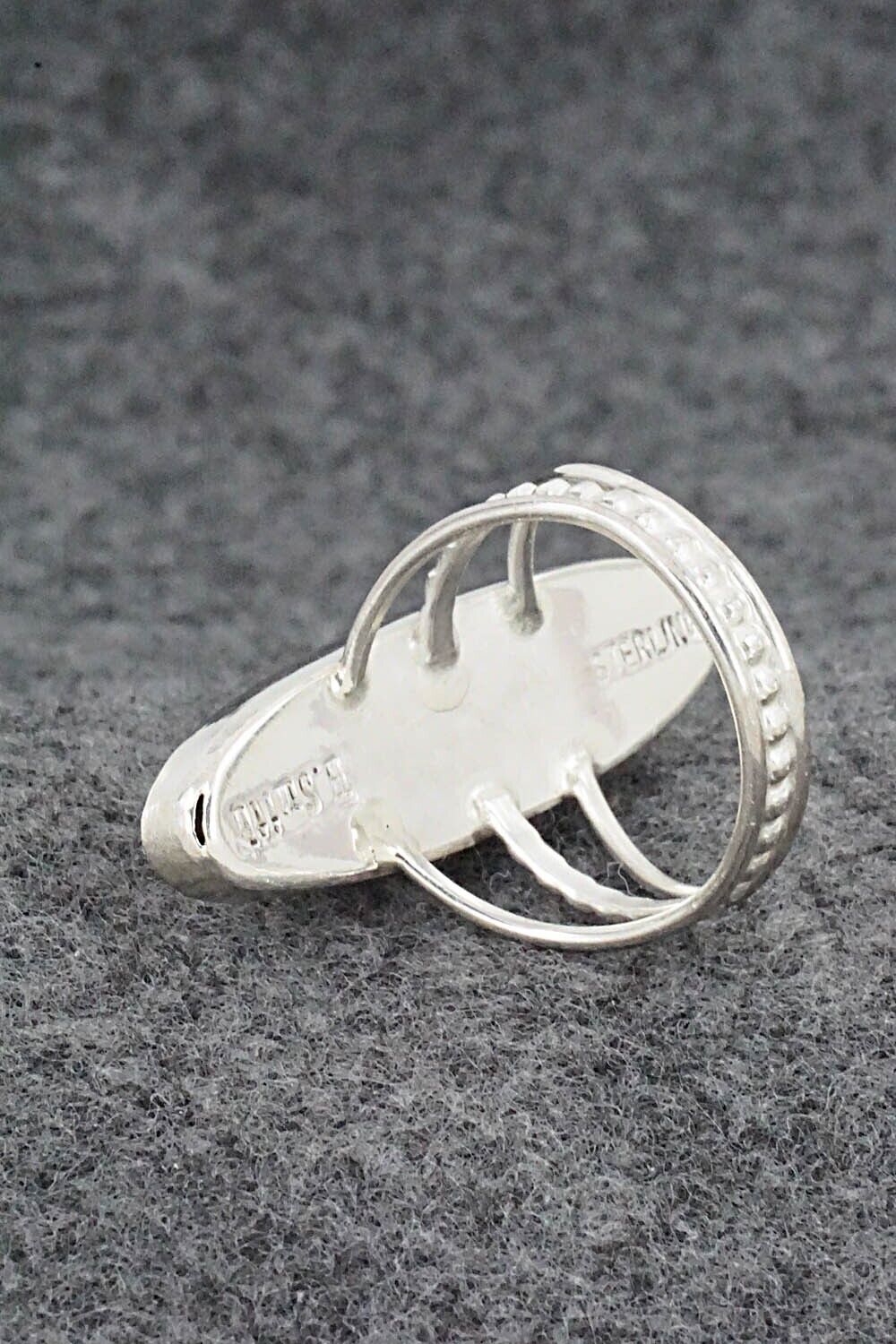 White Buffalo & Sterling Silver Ring - Harold Smith - Size 8