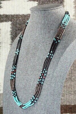 Turquoise, Coral and Shell Necklace - Esquipula Tenorio