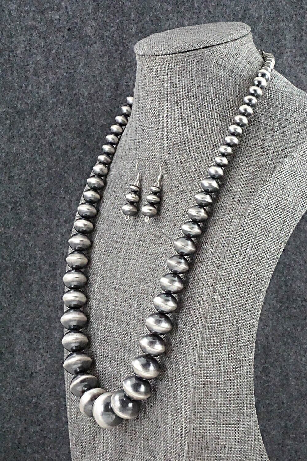 Navajo Pearl Sterling Silver Necklace Set - Preston Haley