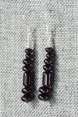 Onyx & Sterling Silver Earrings - Louise Joe