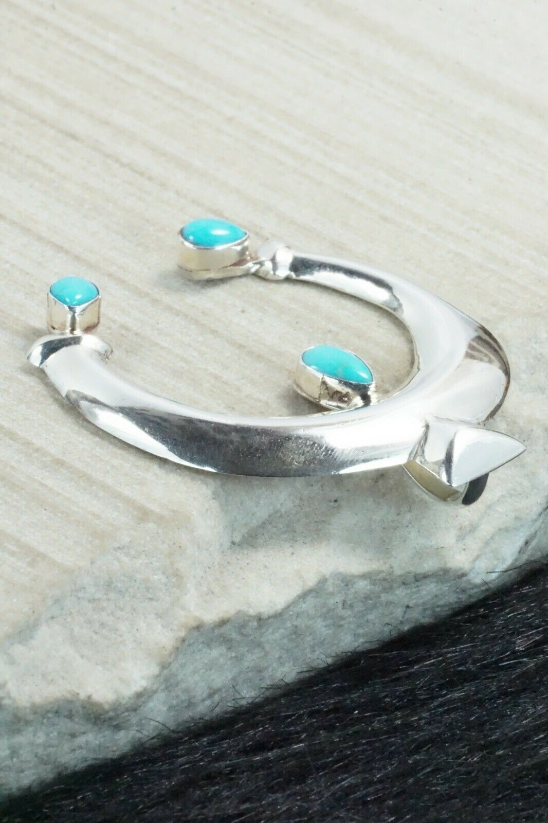 Turquoise and Sterling Silver Naja - Navajo
