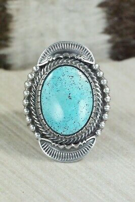 Turquoise & Sterling Silver Ring - Benny Ramon - Size 13