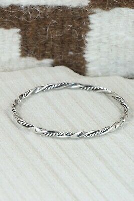Navajo Sterling Silver Bangle Cuff - Elaine Tahe