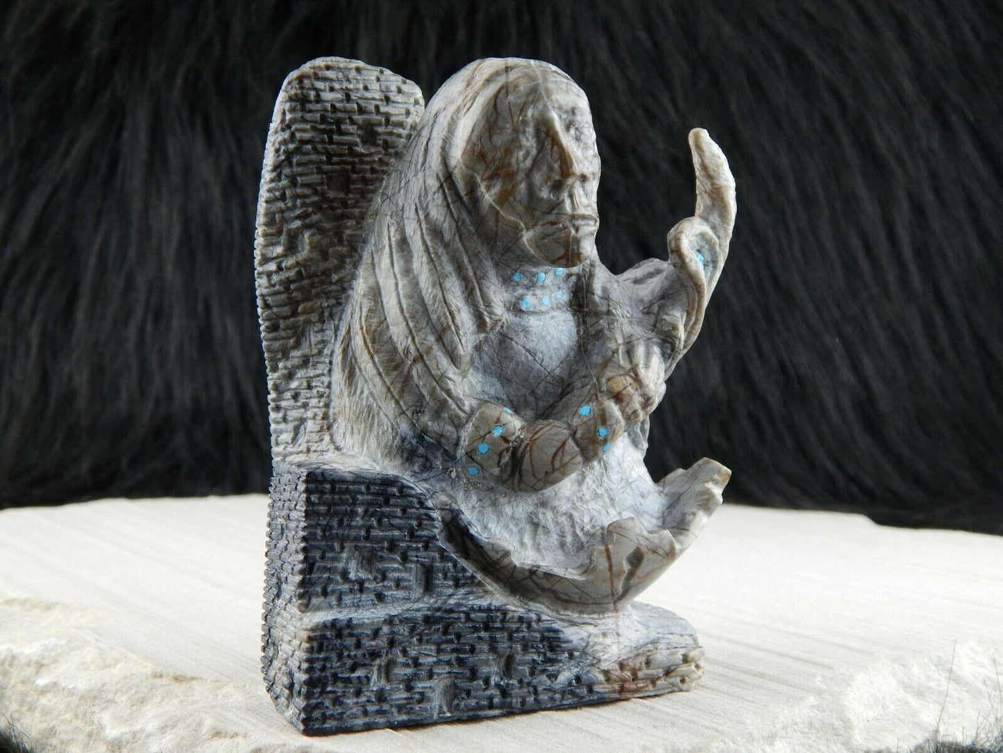 Medicine Man Zuni Fetish Carving - Herbert Him - High Lonesome Trading