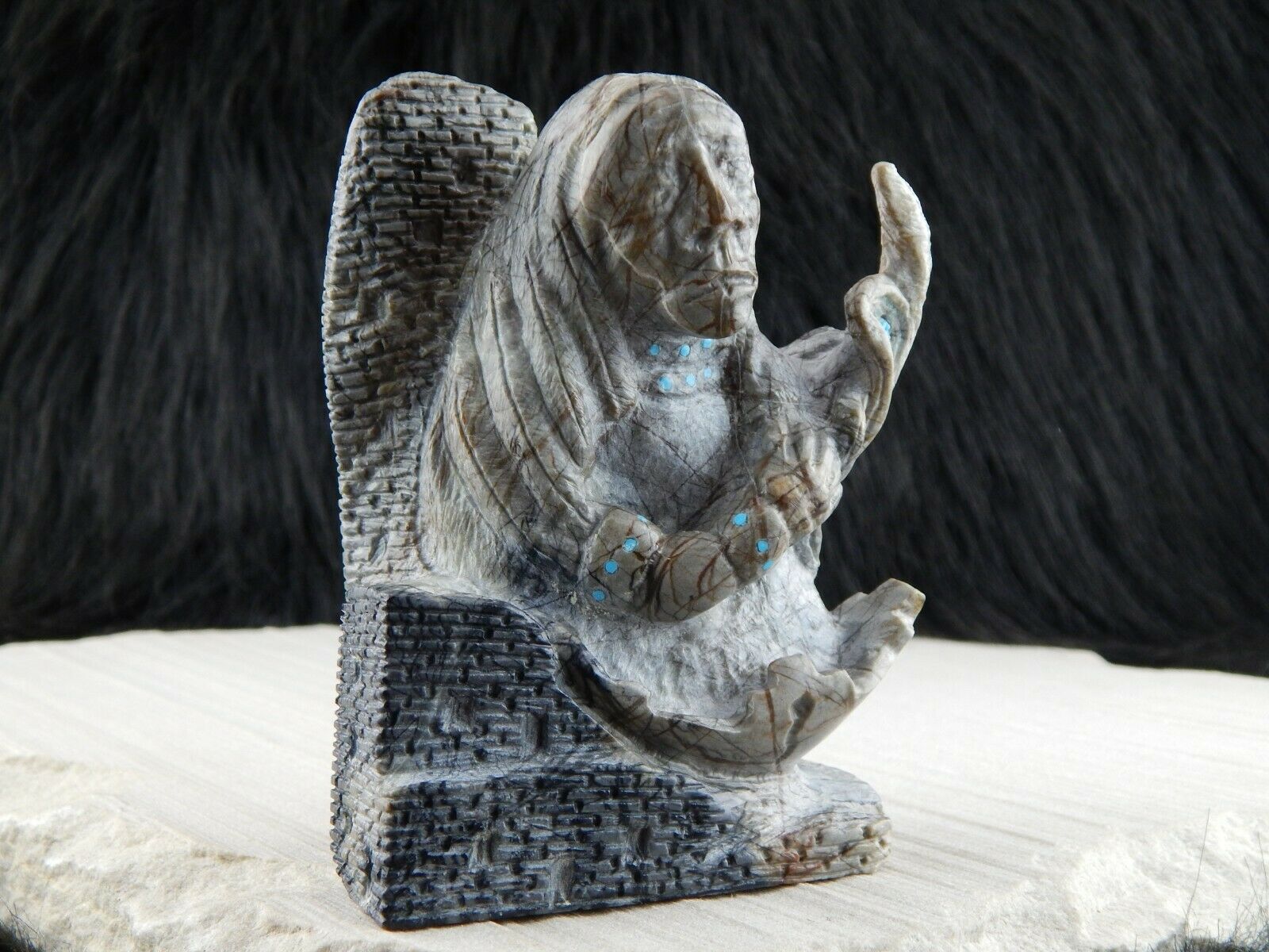 Medicine Man Zuni Fetish Carving - Herbert Him - High Lonesome Trading