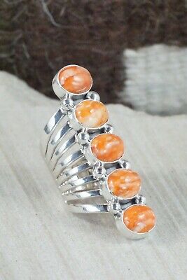 Spiny Oyster & Sterling Silver Ring - Thomas Yazzie - Size 6