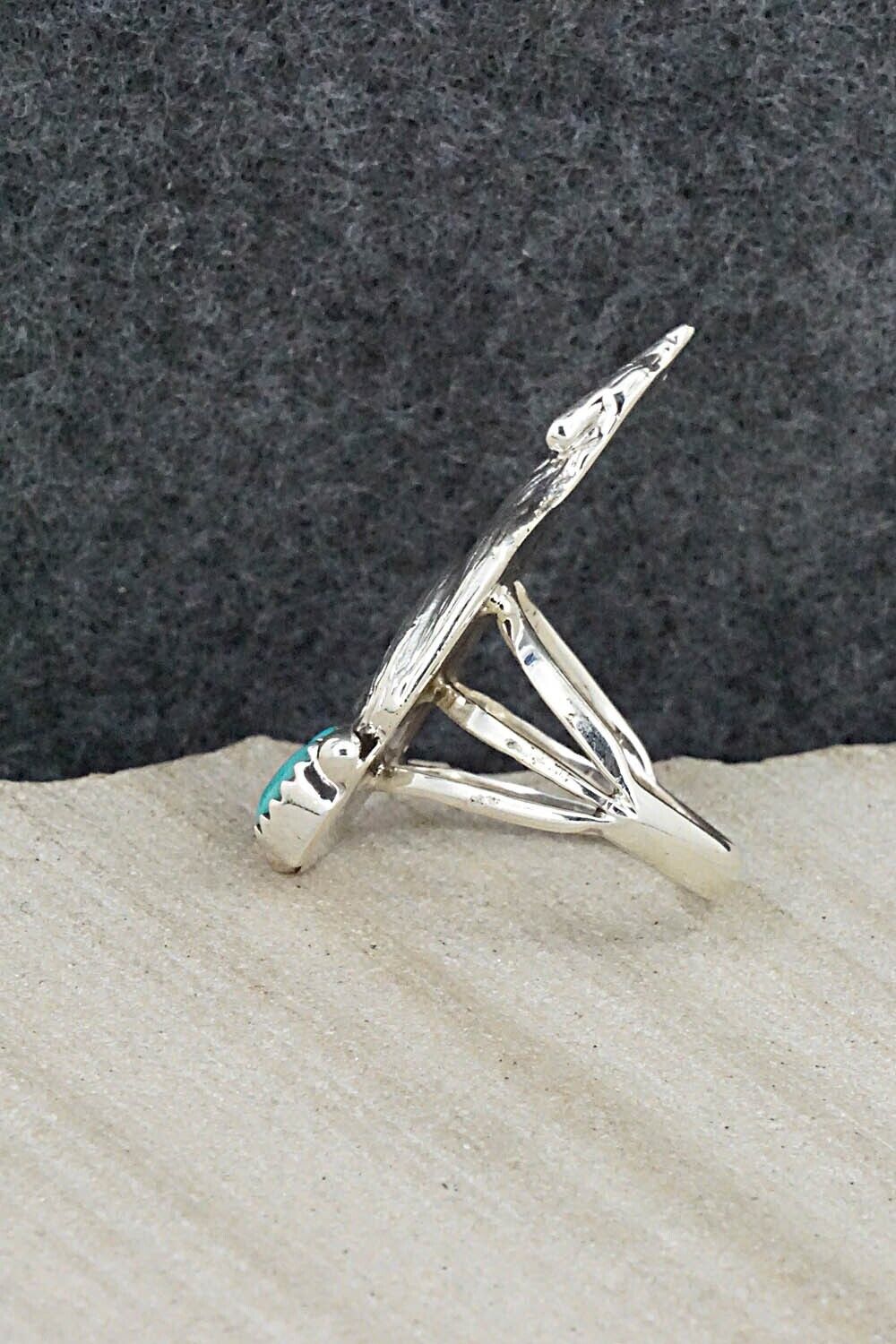 Turquoise & Sterling Silver Ring - Samuel Yellowhair - Size 5.5